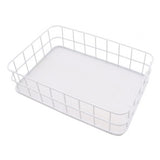 Maxbell Iron Wire Storage baskets Fruit Sundries Holder for Pantry Rack Bathroom White