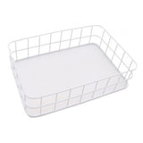 Maxbell Iron Wire Storage baskets Fruit Sundries Holder for Pantry Rack Bathroom White