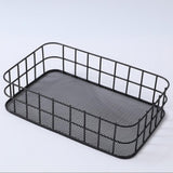 Maxbell Iron Wire Storage baskets Fruit Sundries Holder for Pantry Rack Bathroom Black