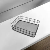 Maxbell Iron Wire Storage baskets Fruit Sundries Holder for Pantry Rack Bathroom Black