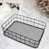 Maxbell Iron Wire Storage baskets Fruit Sundries Holder for Pantry Rack Bathroom Black