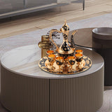 Maxbell Luxury Tea Pot Set 6 Cups Coffee Serving Set for Wedding Bedroom Decor Black