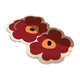 Maxbell Doormat Double Flowers Shape Entrance Rugs Door Mat for Kitchen Front Door Red 40cmx60cm