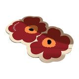 Maxbell Doormat Double Flowers Shape Entrance Rugs Door Mat for Kitchen Front Door Red 40cmx60cm