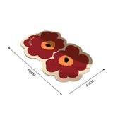 Maxbell Doormat Double Flowers Shape Entrance Rugs Door Mat for Kitchen Front Door Red 40cmx60cm