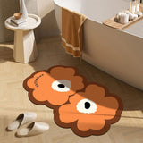 Maxbell Doormat Double Flowers Shape Entrance Rugs Door Mat for Kitchen Front Door Orange 40cmx60cm