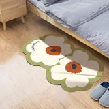 Maxbell Doormat Double Flowers Shape Entrance Rugs Door Mat for Kitchen Front Door White 30cmx40cm