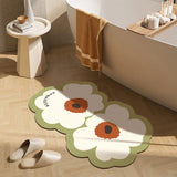 Maxbell Doormat Double Flowers Shape Entrance Rugs Door Mat for Kitchen Front Door White 30cmx40cm