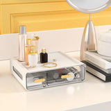 Maxbell Makeup Organizer Portable Desk Dustproof Separated for Sundries Tape Office White 2 tier