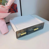 Maxbell Makeup Organizer Portable Desk Dustproof Separated for Sundries Tape Office White 2 tier