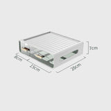 Maxbell Makeup Organizer Portable Desk Dustproof Separated for Sundries Tape Office White 2 tier