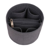 Maxbell Storage Bag Liner Insert Bucket Type with Compartments Durable Material Felt Gray