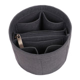 Maxbell Storage Bag Liner Insert Bucket Type with Compartments Durable Material Felt Gray