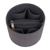 Maxbell Storage Bag Liner Insert Bucket Type with Compartments Durable Material Felt Gray