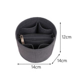 Maxbell Storage Bag Liner Insert Bucket Type with Compartments Durable Material Felt Gray