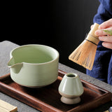 Maxbell Japanese Matcha Tea Set Exquisite Workmanship for Office Friends Gifts Light green
