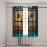 Maxbell Wood Door Window Curtain for Apartment farmhouse Bedroom Decor XL
