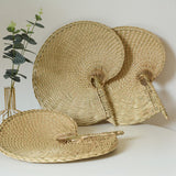 Maxbell Hand-Woven Hand Fan Bohemian Handheld for Summer Wall Decor Adults Kids