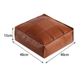 Maxbell Soft PU Leather Moroccan Pouf Handmade Ottoman Foot Rest for Kids Under Desk Orange Yellow