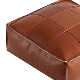 Maxbell Soft PU Leather Moroccan Pouf Handmade Ottoman Foot Rest for Kids Under Desk Orange Yellow