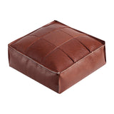 Maxbell Soft PU Leather Moroccan Pouf Handmade Ottoman Foot Rest for Kids Under Desk Red