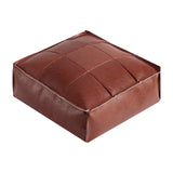 Maxbell Soft PU Leather Moroccan Pouf Handmade Ottoman Foot Rest for Kids Under Desk Red