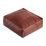 Maxbell Soft PU Leather Moroccan Pouf Handmade Ottoman Foot Rest for Kids Under Desk Red