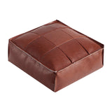 Maxbell Soft PU Leather Moroccan Pouf Handmade Ottoman Foot Rest for Kids Under Desk Red