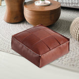 Maxbell Soft PU Leather Moroccan Pouf Handmade Ottoman Foot Rest for Kids Under Desk Red