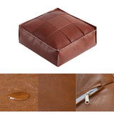 Maxbell Soft PU Leather Moroccan Pouf Handmade Ottoman Foot Rest for Kids Under Desk Red