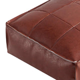 Maxbell Soft PU Leather Moroccan Pouf Handmade Ottoman Foot Rest for Kids Under Desk Red