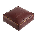 Maxbell Soft PU Leather Moroccan Pouf Handmade Ottoman Foot Rest for Kids Under Desk Violet Red