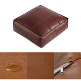 Maxbell Soft PU Leather Moroccan Pouf Handmade Ottoman Foot Rest for Kids Under Desk Violet Red