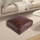 Maxbell Soft PU Leather Moroccan Pouf Handmade Ottoman Foot Rest for Kids Under Desk Violet Red