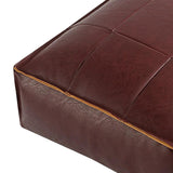 Maxbell Soft PU Leather Moroccan Pouf Handmade Ottoman Foot Rest for Kids Under Desk Violet Red
