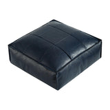 Maxbell Soft PU Leather Moroccan Pouf Handmade Ottoman Foot Rest for Kids Under Desk Navy