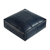 Maxbell Soft PU Leather Moroccan Pouf Handmade Ottoman Foot Rest for Kids Under Desk Navy