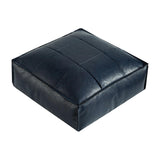 Maxbell Soft PU Leather Moroccan Pouf Handmade Ottoman Foot Rest for Kids Under Desk Navy