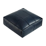 Maxbell Soft PU Leather Moroccan Pouf Handmade Ottoman Foot Rest for Kids Under Desk Navy