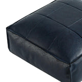 Maxbell Soft PU Leather Moroccan Pouf Handmade Ottoman Foot Rest for Kids Under Desk Navy