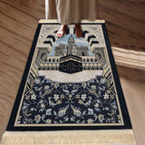 Maxbell Prayer Rug Thick Traditional Eid Ramadan Mat for Kids Men Women Ramadan Gift 80x120cm Building