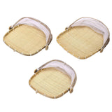 Maxbell Food Serving Tent Basket Food Storage Basket with Mesh Gauze Cover for Fruit S
