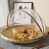 Maxbell Food Serving Tent Basket Food Storage Basket with Mesh Gauze Cover for Fruit S