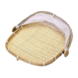 Maxbell Food Serving Tent Basket Food Storage Basket with Mesh Gauze Cover for Fruit S