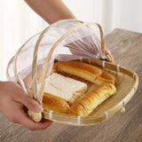 Maxbell Food Serving Tent Basket Food Storage Basket with Mesh Gauze Cover for Fruit S