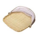 Maxbell Food Serving Tent Basket Food Storage Basket with Mesh Gauze Cover for Fruit L