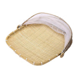Maxbell Food Serving Tent Basket Food Storage Basket with Mesh Gauze Cover for Fruit L