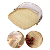 Maxbell Food Serving Tent Basket Food Storage Basket with Mesh Gauze Cover for Fruit L