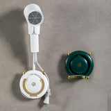 Maxbell Adjustable Hair Dryer Holder Punch Free 180 Degrees Rotation Blow Dryer Rack gold