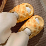 Maxbell Pineapple Bread Slippers Soft Summer Home Shoes for Household Indoor Bedroom 40-41